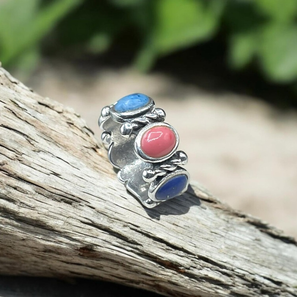 🌺Vintage Sterling Multi Stone Ring